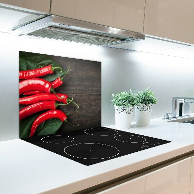 Glas Ceranfeldabdeckung Spritzschutz Chilischoten