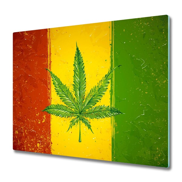 Glas Ceranfeldabdeckung Spritzschutz Rasta Flagge