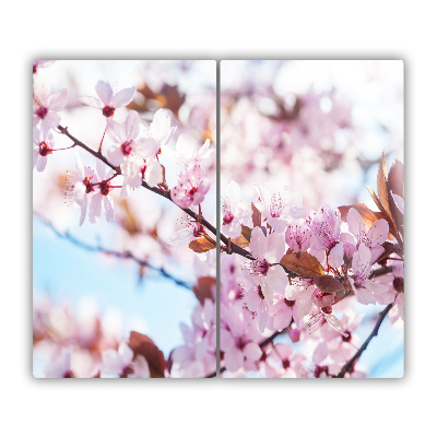 Glas Ceranfeldabdeckung Spritzschutz Kirschblüten