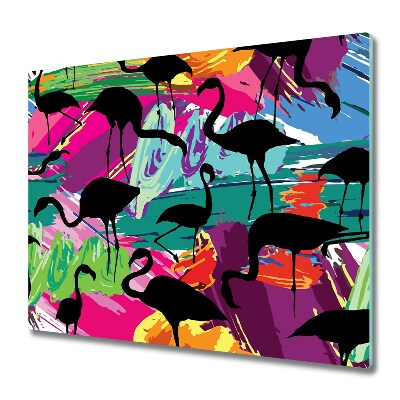 Glas Ceranfeldabdeckung Spritzschutz Flamingos