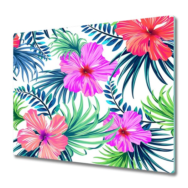 Glas Ceranfeldabdeckung Spritzschutz Hawaii Blumen