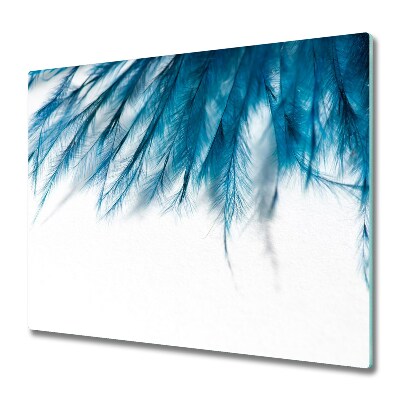 Glas Ceranfeldabdeckung Spritzschutz Blaue Federn