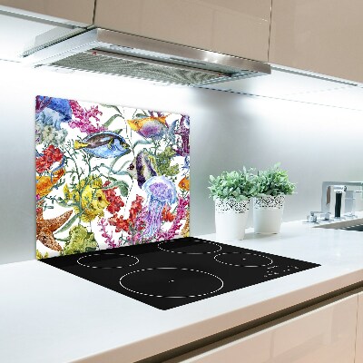 Glas Ceranfeldabdeckung Spritzschutz Korallenriff