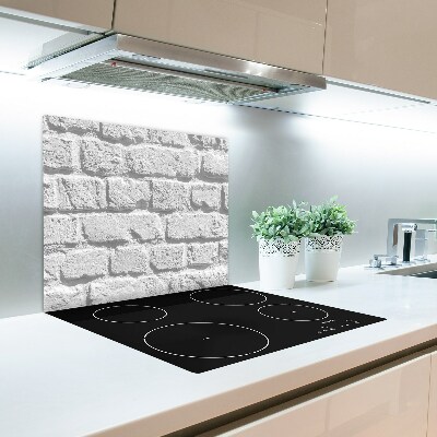 Glas Ceranfeldabdeckung Spritzschutz Backsteinmauer