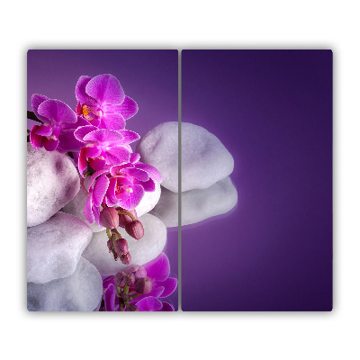 Glas Ceranfeldabdeckung Spritzschutz Orchidee