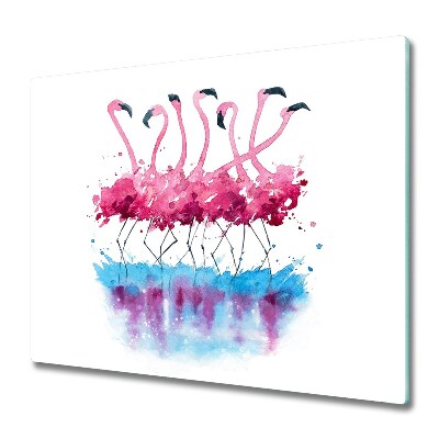 Glas Ceranfeldabdeckung Spritzschutz Flamingos