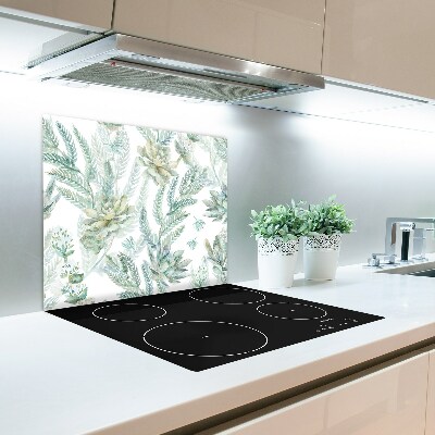 Glas Ceranfeldabdeckung Spritzschutz Blumen und Blätter