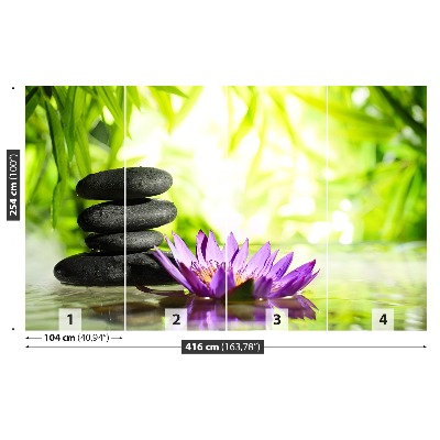 Bildtapete Lotus und zen stone