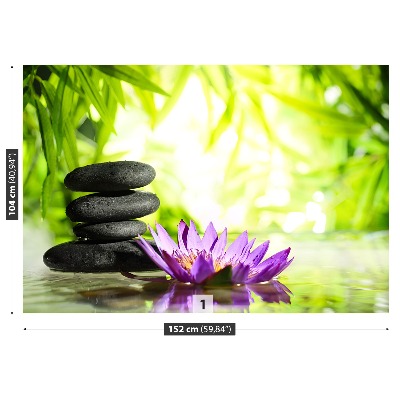 Bildtapete Lotus und zen stone