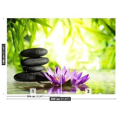 Bildtapete Lotus und zen stone