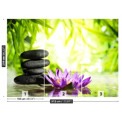 Bildtapete Lotus und zen stone