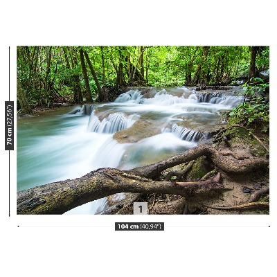 Wandtapete Wasserfall im wald