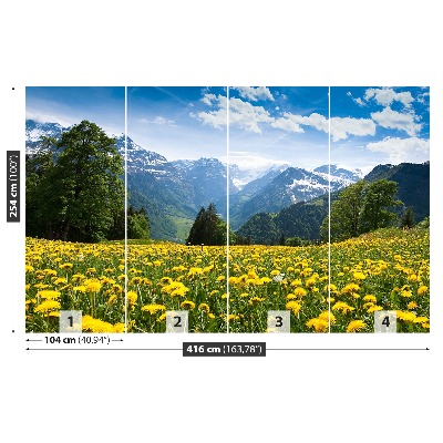 Fototapete Löwenzahn-berge