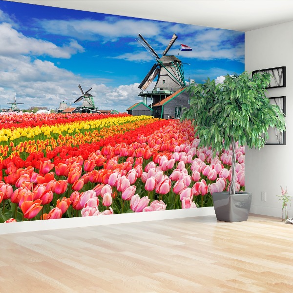 Wandtapete Niederlande windmühlen