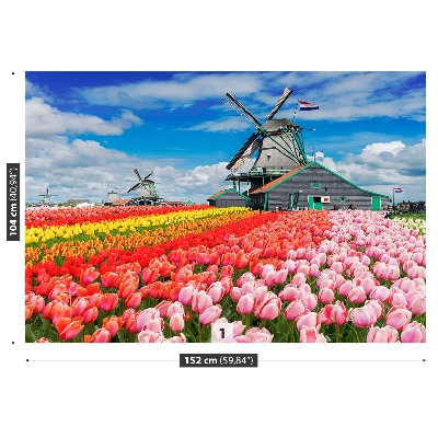 Wandtapete Niederlande windmühlen