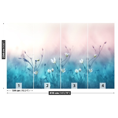 Bildtapete Wildblumen weiß