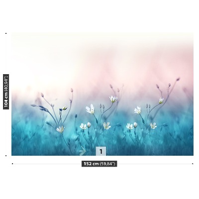 Bildtapete Wildblumen weiß