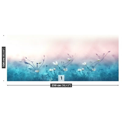 Bildtapete Wildblumen weiß