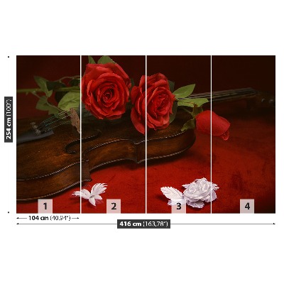 Motivtapete Violine roses