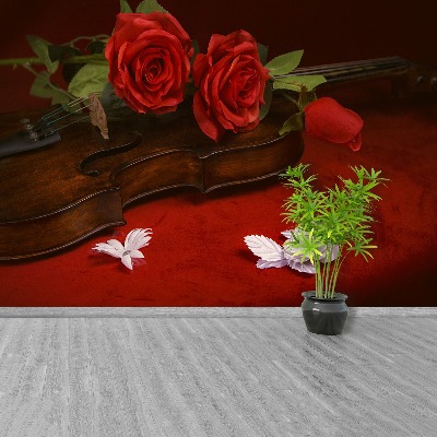 Motivtapete Violine roses