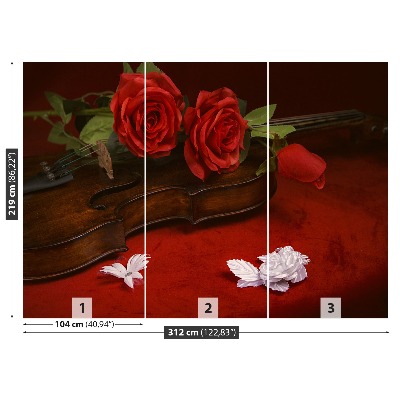 Motivtapete Violine roses