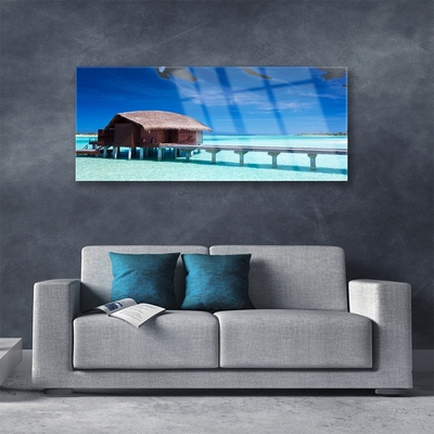 Acrylglasbilder Südsee Strand Haus Architektur