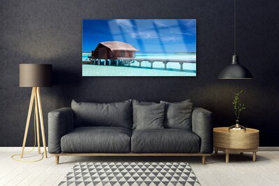 Acrylglasbilder Südsee Strand Haus Architektur