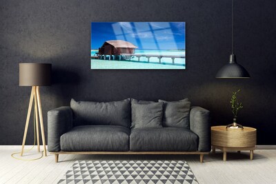 Acrylglasbilder Südsee Strand Haus Architektur
