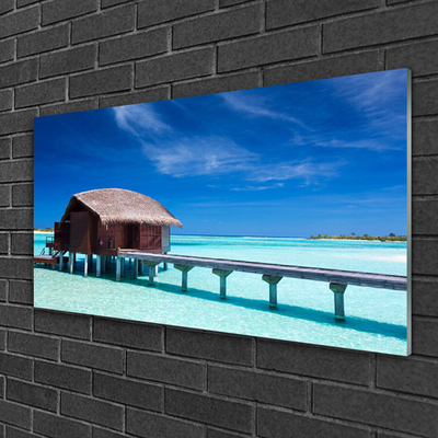 Acrylglasbilder Südsee Strand Haus Architektur