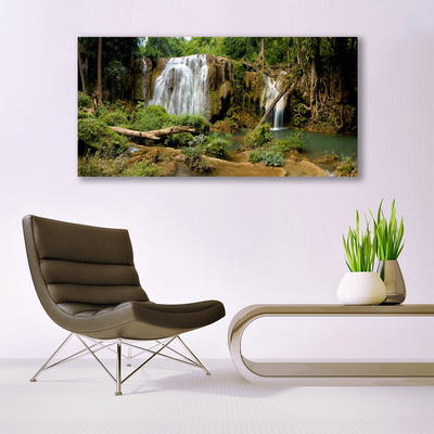 Acrylglasbilder Wasserfall Fluss Wald Natur