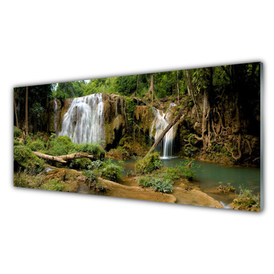 Acrylglasbilder Wasserfall Fluss Wald Natur