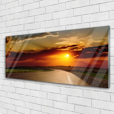 Acrylglasbilder Sonnenuntergang Straße Landschaft