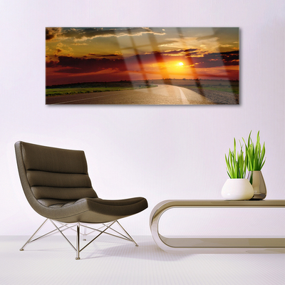 Acrylglasbilder Sonnenuntergang Straße Landschaft