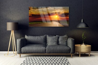 Acrylglasbilder Sonnenuntergang Straße Landschaft