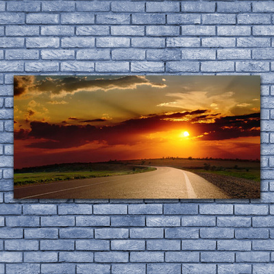 Acrylglasbilder Sonnenuntergang Straße Landschaft