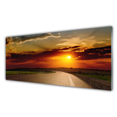 Acrylglasbilder Sonnenuntergang Straße Landschaft