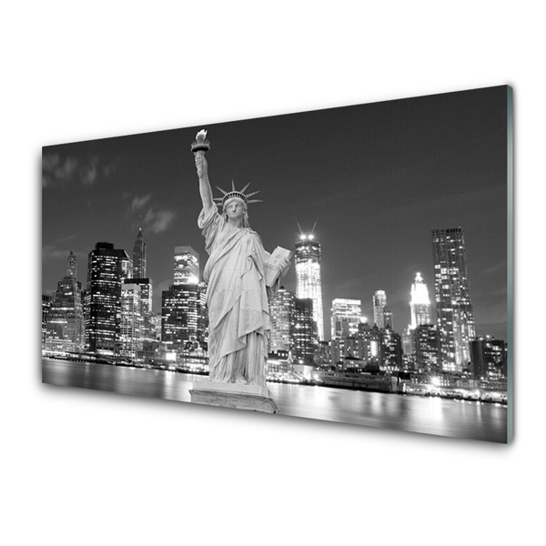 Acrylglasbilder Freiheitsstatue New York Gebäude