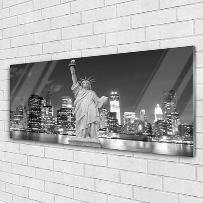 Acrylglasbilder Freiheitsstatue New York Gebäude