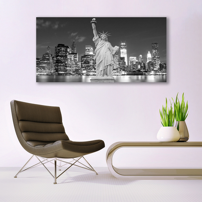 Acrylglasbilder Freiheitsstatue New York Gebäude