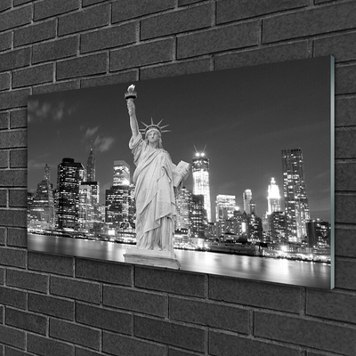 Acrylglasbilder Freiheitsstatue New York Gebäude