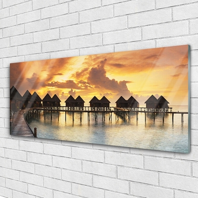 Acrylglasbilder Südsee Urlaubshäuser Architektur