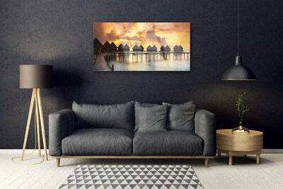 Acrylglasbilder Südsee Urlaubshäuser Architektur
