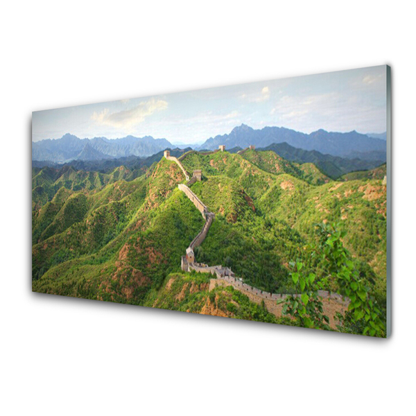 Acrylglasbilder Chinesische Mauer Berge Landschaft