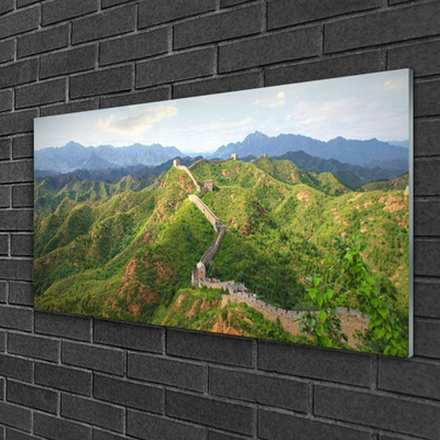 Acrylglasbilder Chinesische Mauer Berge Landschaft