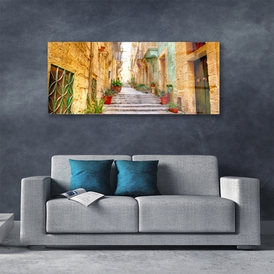 Acrylglasbilder Altstadt Gasse Gebäude