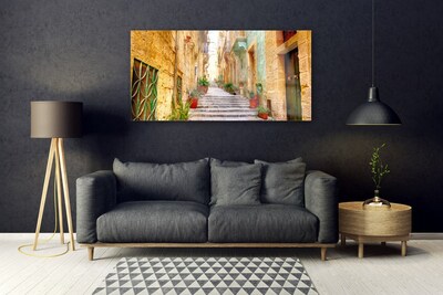 Acrylglasbilder Altstadt Gasse Gebäude