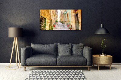 Acrylglasbilder Altstadt Gasse Gebäude
