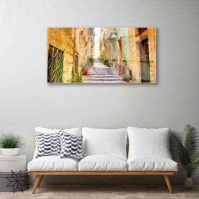 Acrylglasbilder Altstadt Gasse Gebäude