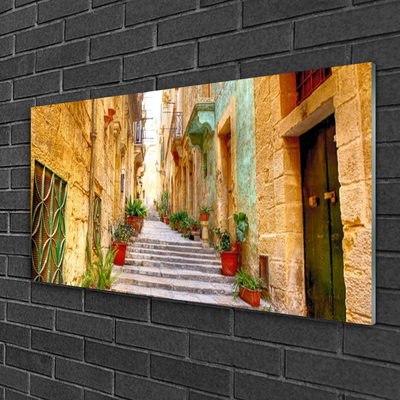 Acrylglasbilder Altstadt Gasse Gebäude