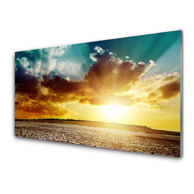 Acrylglasbilder Sonne Wolken Wüste Landschaft